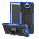 Tire Texture TPU+PC Shockproof Case for Sony Xperia XA3, with Holder (Blue) - 1