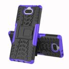 Tire Texture TPU+PC Shockproof Case for Sony Xperia XA3, with Holder (Purple) - 2