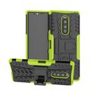 Tire Texture TPU+PC Shockproof Case for Sony Xperia 1 / Xperia XZ4, with Holder(Green) - 1