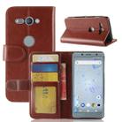 For Sony Xperia XZ2 Compact PU + TPU Crazy Horse Texture Horizontal Flip Leather Case with Wallet & Holder & Card Slots(Brown) - 1
