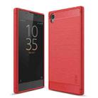 MOFI Brushed Texture Carbon Fiber Soft TPU Case for Sony Xperia E6 (Red) - 1