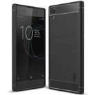 MOFI Brushed Texture Carbon Fiber Shockproof TPU Case for Sony Xperia XA1 Plus(Black) - 1