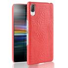 Shockproof Crocodile Texture PC + PU Case for Sony Xperia L3 (Red) - 1