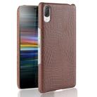 Shockproof Crocodile Texture PC + PU Case for Sony Xperia L3 (Brown) - 1