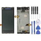 TFT LCD Screen for HTC 8X Digitizer Full Assembly with Frame (Dark Blue) - 1