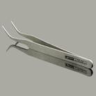 Gooi TS-15 Steel Bend Tweezers(Silver) - 2