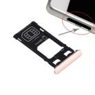 SIM Card Tray + Micro SD Card Tray + Card Slot Port Dust Plug for Sony Xperia X (Single SIM Version)(Rose Gold) - 1