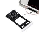 SIM Card Tray + Micro SD Card Tray + Card Slot Port Dust Plug for Sony Xperia X (Single SIM Version)(White) - 1