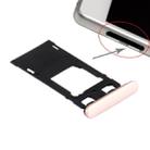 SIM Card Tray + Micro SD / SIM Card Tray + Card Slot Port Dust Plug for Sony Xperia X (Dual SIM Version)(Rose Gold) - 1