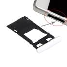 SIM Card Tray + Micro SD / SIM Card Tray + Card Slot Port Dust Plug for Sony Xperia X (Dual SIM Version)(White) - 1