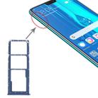 SIM Card Tray + SIM Card Tray + Micro SD Card Tray for Huawei Y9 (2019) (Blue) - 1