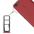 For Tecno Camon X Pro CA8 SIM Card Tray + SIM Card Tray + Micro SD Card Tray (Red) - 1