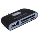 Micro SD + SD + USB 2.0 + Micro USB Port to Micro USB OTG Smart Card Reader Connection Kit with LED Indicator Light(Black) - 1