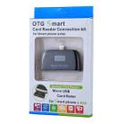Micro SD + SD + USB 2.0 + Micro USB Port to Micro USB OTG Smart Card Reader Connection Kit with LED Indicator Light(Black) - 5