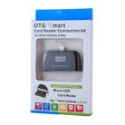Micro SD + SD + USB 2.0 + Micro USB Port to Micro USB OTG Smart Card Reader Connection Kit with LED Indicator Light(Black) - 8