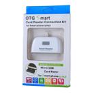 Micro SD + SD + USB 2.0 + Micro USB Port to Micro USB OTG Smart Card Reader Connection Kit with LED Indicator Light(White) - 8