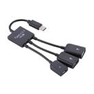 Portable USB-C / Type-C Male to Dual USB Ports Female + Micro USB Female Mini Cable Hub Splitter Adapter - 5