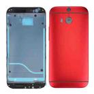 Full Housing Cover (Front Housing LCD Frame Bezel Plate + Back Cover) for HTC One M8(Red) - 1