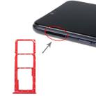 For Realme 2 SIM Card Tray + SIM Card Tray + Micro SD Card Tray (Red) - 1