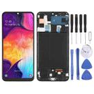 Original Super AMOLED LCD Screen  for Galaxy A50 Digitizer Full Assembly with Frame(Black) - 1