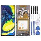 Original Super AMOLED LCD Screen for Galaxy A80 Digitizer Full Assembly with Frame (Black) - 1