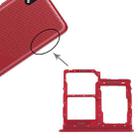 For Samsung Galaxy A01 Core SM-A013 SIM Card Tray + SIM Card Tray + Micro SD Card Tray (Red) - 1