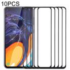 For Samsung Galaxy A60 10pcs Front Screen Outer Glass Lens (Black) - 1