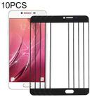 For Samsung Galaxy C7 10pcs Front Screen Outer Glass Lens (Black) - 1