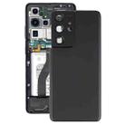 For Samsung Galaxy S21 Ultra 5G Battery Back Cover with Camera Lens Cover (Black) - 1