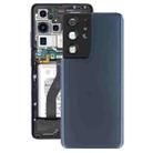 For Samsung Galaxy S21 Ultra 5G Battery Back Cover with Camera Lens Cover (Blue) - 1