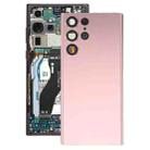 For Samsung Galaxy S22 Ultra 5G SM-S908B Battery Back Cover with Camera Lens Cover (Pink) - 1
