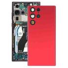 For Samsung Galaxy S22 Ultra 5G SM-S908B Battery Back Cover with Camera Lens Cover (Red) - 1