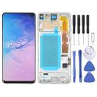 TFT LCD Screen For Samsung Galaxy S10 SM-G973 Digitizer Full Assembly with Frame,Not Supporting Fingerprint Identification(Silver) - 1