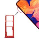 For Galaxy A10 SIM Card Tray + SIM Card Tray + Micro SD Card Tray (Red) - 1