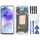For Samsung Galaxy A55 SM-A556B OLED LCD Screen Digitizer Full Assembly with Frame (Baby Blue) - 1