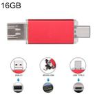 16GB 3 in 1 USB-C / Type-C + USB 2.0 + OTG Flash Disk, For Type-C Smartphones & PC Computer(Red) - 1