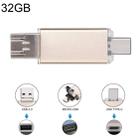 32GB 3 in 1 USB-C / Type-C + USB 2.0 + OTG Flash Disk, For Type-C Smartphones & PC Computer (Gold) - 1