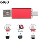 64GB 3 in 1 USB-C / Type-C + USB 2.0 + OTG Flash Disk, For Type-C Smartphones & PC Computer (Red) - 1