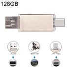 128GB 3 in 1 USB-C / Type-C + USB 2.0 + OTG Flash Disk, For Type-C Smartphones & PC Computer(Gold) - 1