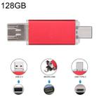 128GB 3 in 1 USB-C / Type-C + USB 2.0 + OTG Flash Disk, For Type-C Smartphones & PC Computer(Red) - 1