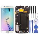 Original Super AMOLED LCD Screen For Samsung Galaxy S6 Edge SM-G925F Digitizer Full Assembly with Frame (White) - 1