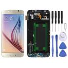 Original Super AMOLED LCD Screen For Samsung Galaxy S6 SM-G920F Digitizer Full Assembly with Frame (Gold) - 1