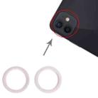 2 PCS Rear Camera Glass Lens Metal Outside Protector Hoop Ring for iPhone 13(White) - 4
