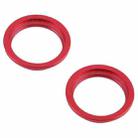2 PCS Rear Camera Glass Lens Metal Outside Protector Hoop Ring for iPhone 13(Red) - 2
