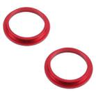 2 PCS Rear Camera Glass Lens Metal Outside Protector Hoop Ring for iPhone 13(Red) - 3