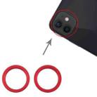 2 PCS Rear Camera Glass Lens Metal Outside Protector Hoop Ring for iPhone 13(Red) - 4