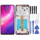 Original LCD Screen For Motorola Moto One Hyper Digitizer Full Assembly With Frame (Purplish Red) - 1