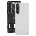 For Sony Xperia 1 V Original Battery Back Cover with Camera Lens Cover(Silver) - 1