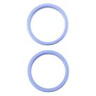 For iPhone 16 2pcs/set Rear Camera Glass Lens Metal Outside Protector Hoop Ring (Blue) - 1