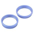 For iPhone 16 2pcs/set Rear Camera Glass Lens Metal Outside Protector Hoop Ring (Blue) - 2